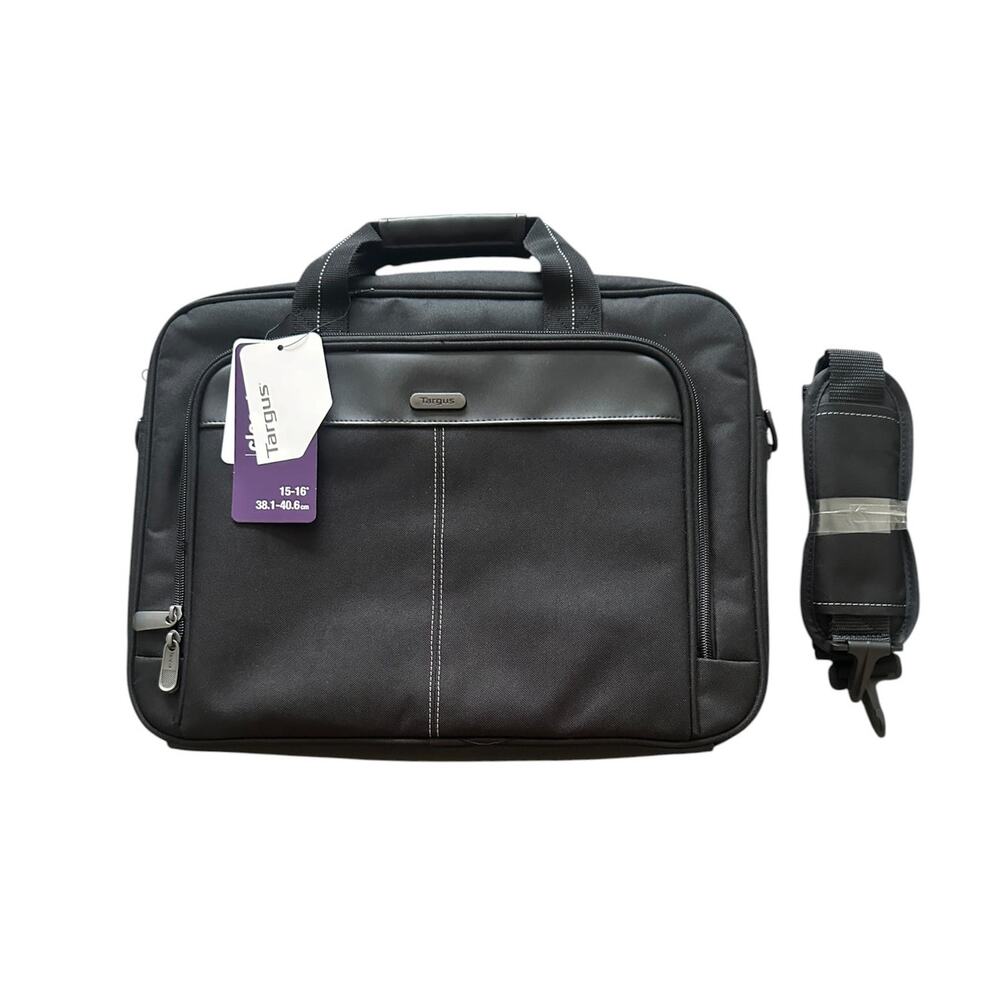 Targus Classic Slim Laptop Bag Briefcase Black Men's 15-16in NWT Shoulder Strap